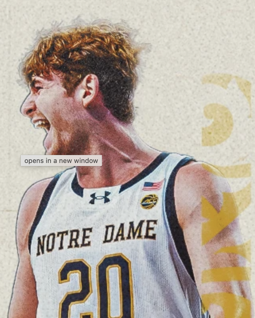 JR Konieczny in Notre Dame uniform